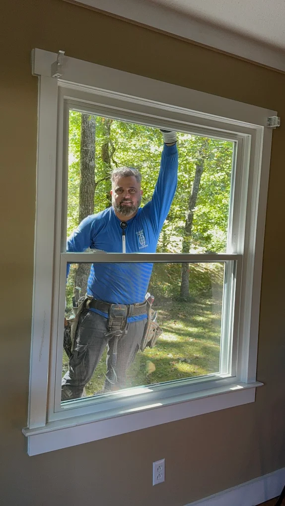 Window installer at work